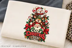 Cozy Christmas Crew Cute Snowman Reindeer Santa Holiday Product Image 3