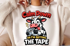 Calm Down Or I'm Getting The Tape Cow PNG, Funny Cow Product Image 2