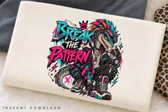 Neon Punk Dragon with Colorful Mohawk, Goggles, Streetwear Product Image 2