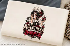 Sweetness With Darkness PNG, Gothic Baker Girl Illustration Product Image 2