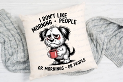 Grumpy Dog with Coffee Mug and Anti Sublimation PNG Product Image 2