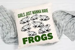 Girls Just Wanna Have Frogs Design Line Sublimation PNG Product Image 2
