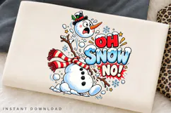 Oh Snow No Funny Snowman Christmas Winter PNG Product Image 3