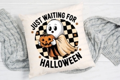 Ghost Holding Jack O Lantern with Halloween Sublimation PNG Product Image 2