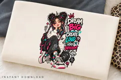Dream Big Create Loud PNG, Creative Girl Illustration Product Image 3