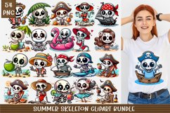 Cool summer Skeleton clipart BUNDLE. PNG. Product Image 1