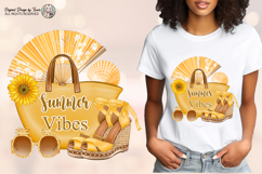 Golden Summer Vibes PNG Luxury Beach Bag Clipart Sublimation Product Image 3