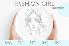 glamour fashion girl vector SVG file cut eps hand drawn Product Image 1