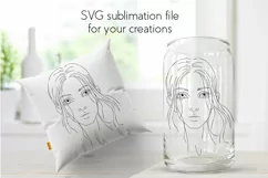 glamour fashion girl vector SVG file cut eps hand drawn Product Image 2