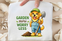 Garden More Worry Less PNG, Funny Gardening Dog PNG Product Image 3