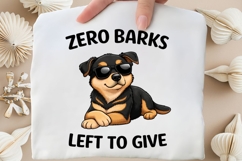 Zero Barks Left To Give PNG, Funny Cool Dog With Sunglasses Product Image 4