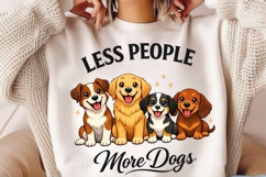 Less People More Dogs PNG, Funny Dog Lover PNG, Cute Multi Product Image 4