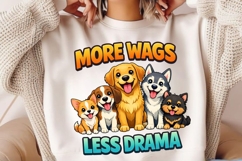 More Wags Less Drama PNG, Funny Dog Lover Quote PNG Product Image 4