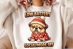 Low Battery Social Mode Off PNG, Funny Tired Dog PNG Product Image 4