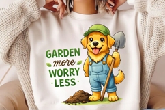 Garden More Worry Less PNG, Funny Gardening Dog PNG Product Image 4