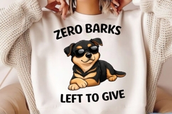 Zero Barks Left To Give PNG, Funny Cool Dog With Sunglasses Product Image 5