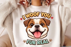 I Woof You Fur Real PNG, Cute Dog Love PNG, Funny Dog Product Image 4