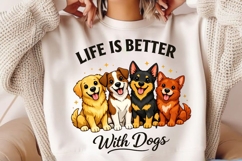 Life Is Better With Dogs PNG, Cute Dog Pack PNG, Funny Dog Product Image 4