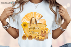 Golden Summer Vibes PNG Luxury Beach Bag Clipart Sublimation Product Image 7