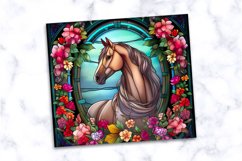Horse Stained Glass 20 oz Skinny Tumbler Wrap Product Image 3