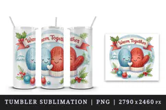 Cozy Christmas tumbler mug wrap clipart sublimation design Product Image 3