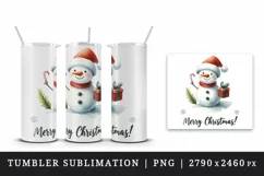 Christmas snowman tumbler, mug wrap, clipart sublimation png Product Image 2