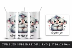 Valentine's Day koala tumbler mug wrap clipart sublimation Product Image 2