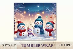 Sublimation tumbler wrap Christmas cute and funny snowmen. Christmas design tumbler wrap high resolution