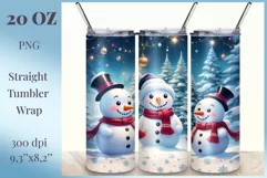 Sublimation tumbler wrap Christmas cute and funny snowmen. Christmas design tumbler wrap high resolution