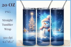 Christmas sublimation tumbler design with a cute adorable snowman. High resolution design and high quality.