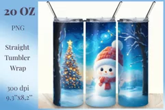 Christmas sublimation tumbler design with a cute adorable snowman. High resolution design and high quality.