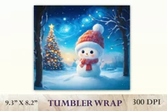 Christmas sublimation tumbler design with a cute adorable snowman. High resolution design and high quality.