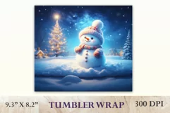 Christmas sublimation tumbler design with a cute adorable snowman. High resolution design and high quality.