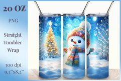 Christmas sublimation tumbler design with a cute adorable snowman. High resolution design and high quality.