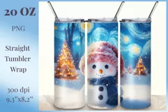 Christmas sublimation tumbler design with a cute adorable snowman. High resolution design and high quality.