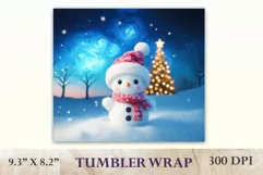 Christmas sublimation tumbler design with a cute adorable snowman. High resolution design and high quality.