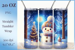 Christmas sublimation tumbler design with a cute adorable snowman. High resolution design and high quality.