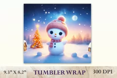 Christmas sublimation tumbler design with a cute adorable snowman. High resolution design and high quality.