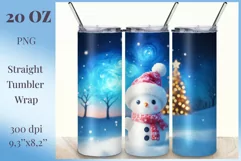 Christmas sublimation tumbler design with a cute adorable snowman. High resolution design and high quality.