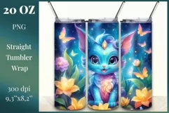Colorful sublimation tumbler wrap featuring a cute dragon in magical colors. Give your tumbler a magical look, filling every moment with vibrant colors and joy. High quality and 300 dpi resolution. Perfect for printing and sublimation.