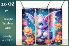 Colorful sublimation tumbler wrap featuring a cute dragon in magical colors. Give your tumbler a magical look, filling every moment with vibrant colors and joy. High quality and 300 dpi resolution. Perfect for printing and sublimation.