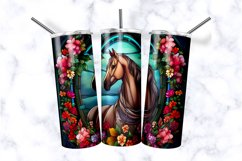 Horse Stained Glass 20 oz Skinny Tumbler Wrap Product Image 1