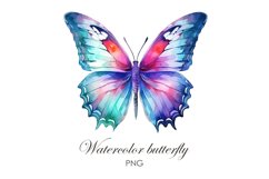 Sublimation Watercolor blue butterfly PNG