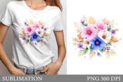 Flowers Sublimation. Flowers T-Shirt Sublimation Product Image 1