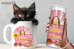 Summer Vibes Pink Beach Bag Fashion Clipart Sublimation PNG Product Image 7