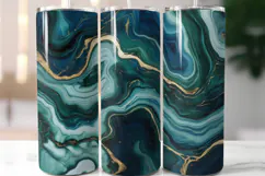 Elegant Blue Green Gold Tumbler Teal and Gold Marble Product Image 1