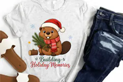 Beaver Christmas PNG, Building Holiday Memories Sublimation Product Image 3