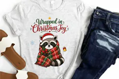 Cute Christmas Raccoon PNG, Wrapped in Christmas Joy Product Image 5