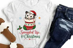 Cute Christmas Opossum Stocking PNG Clipart, Snuggled Up for Product Image 3
