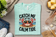 Catch Me by the Calm Tide Cool Crab Summer Beach PNG Design Product Image 2